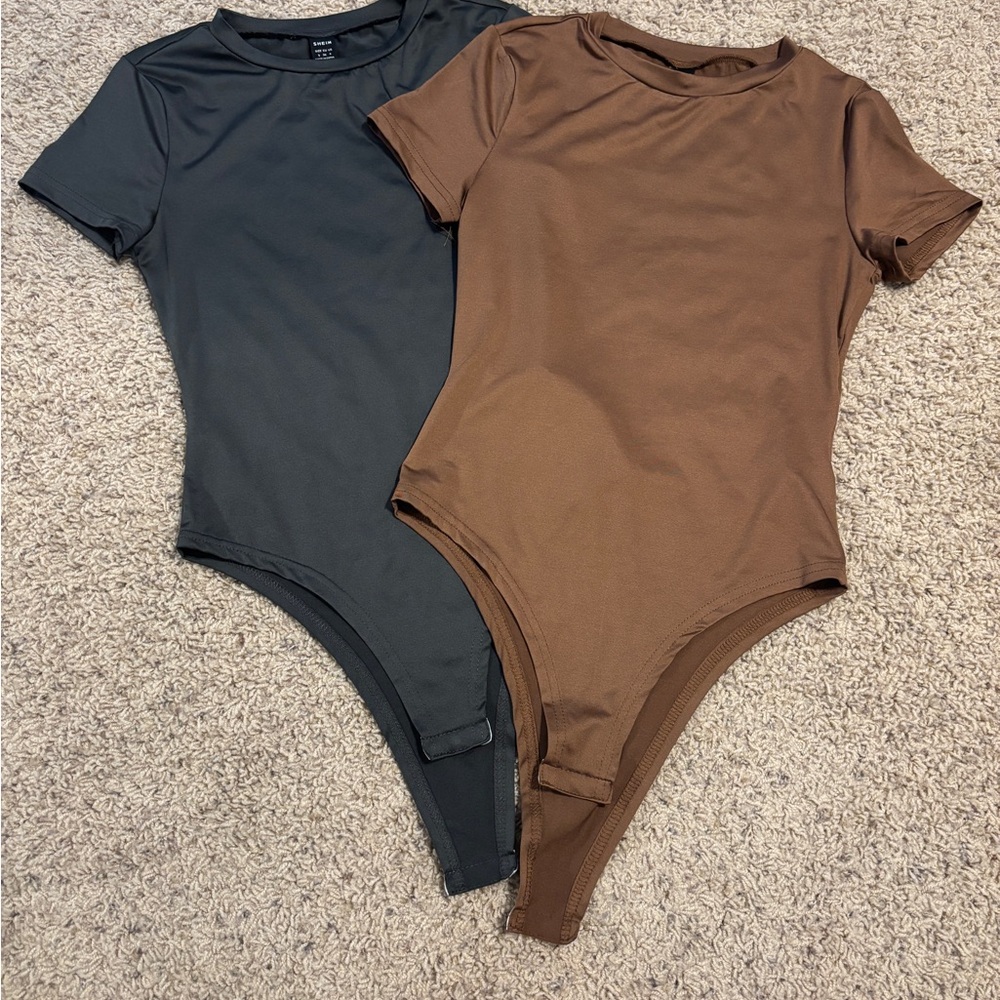 SHEIN Bodysuit Duo - Black & Brown